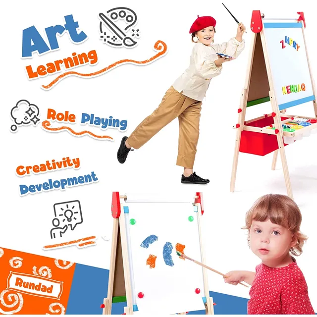 Tableau double face pour enfant avec fournitures artistiques