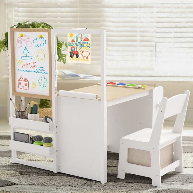 Kids Art Table & Chair Set with Easel (3 in 1)