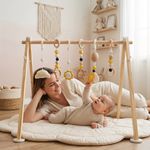 Montessori wooden play gym for parent-baby floor play