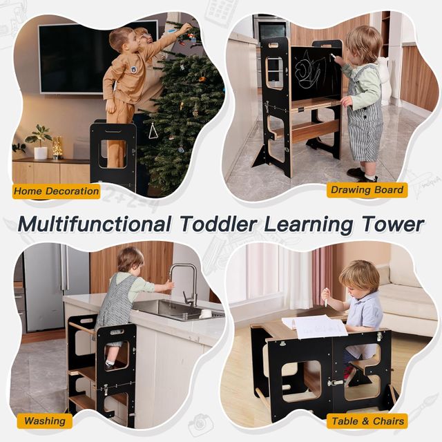 3-in-1 Montessori Learning Tower - Caramel