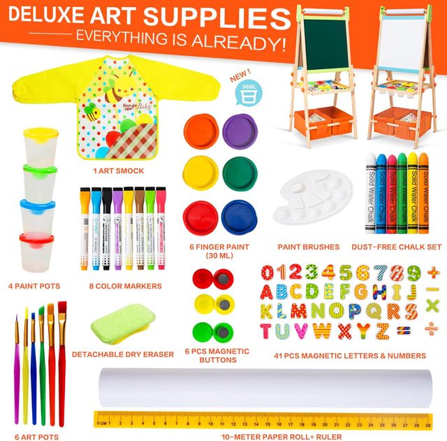 Magnetic Easel with Deluxe Art Supplies – Colorful