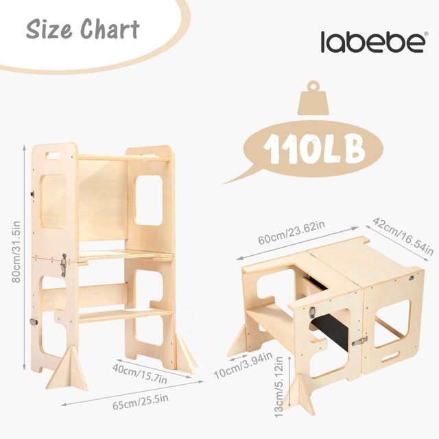 Learning Tower & Montessori Kitchen Tower (Log Color)
