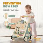 Toddler pushing woodland baby walker with adjustable speed design