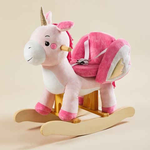 Pink Unicorn Plush Rocker