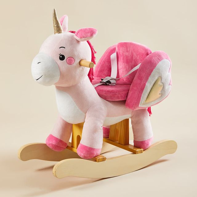 Pink Unicorn Plush Rocker