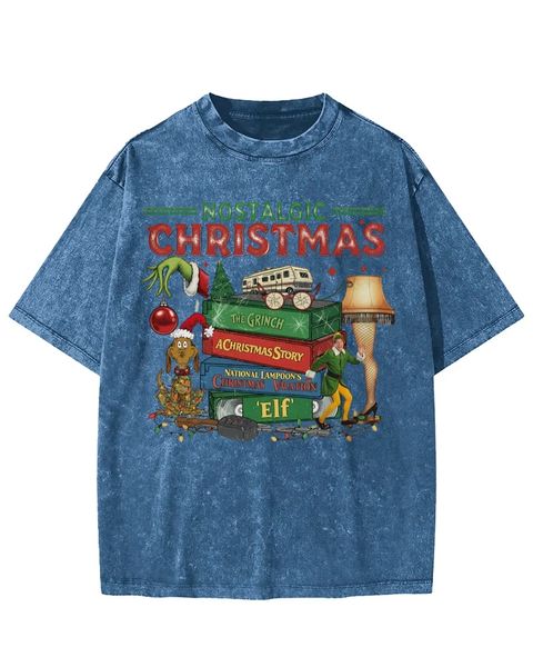 Nostalgic Christmas Classic Films Washed T-shirt