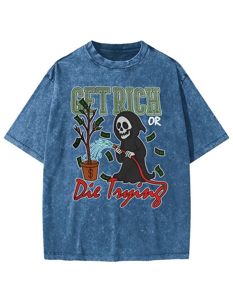 Get Rich Or Die Trying Washed T-Shirt