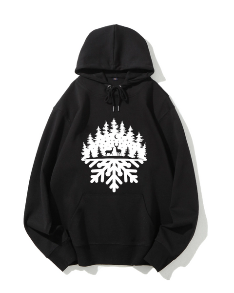 Snowflakes & Reindeer & Forest Classic Hoodie