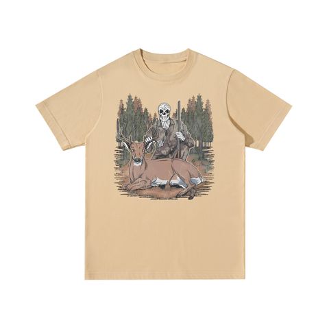 Skull Hunter & Deer Cotton T-Shirt