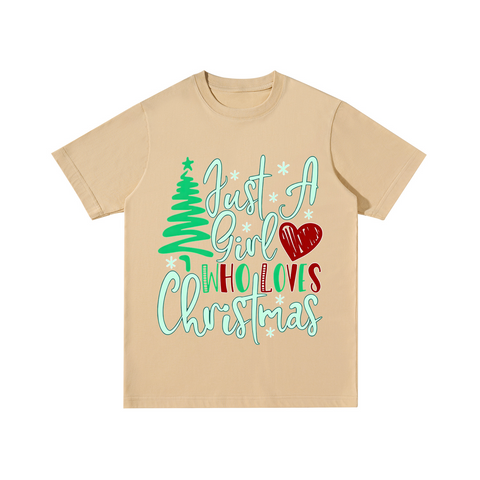 Just A Girl Who Loves Christmas Cotton T-shirt