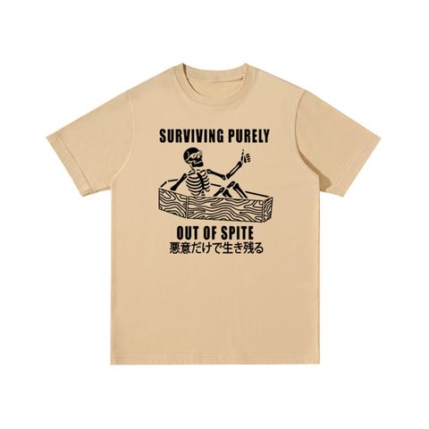 Surviving Purely Out of Spite Skull Cotton T-Shirt
