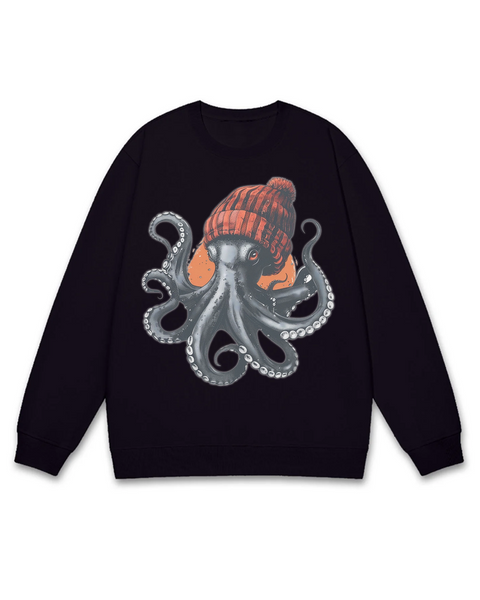 Knitted Octopus Hat Sweatshirt