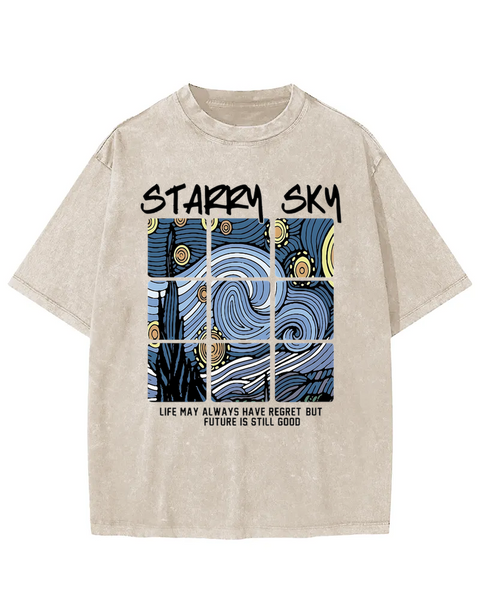 Starry Sky Philosophy Washed T-shirt
