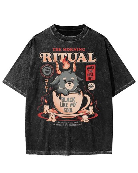 The Morning Ritual Black Like My Soul Washed T-Shirt