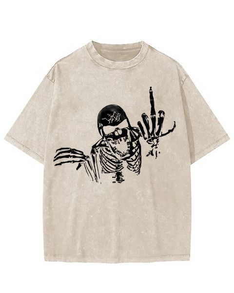 Skull Gesture Washed T-shirt