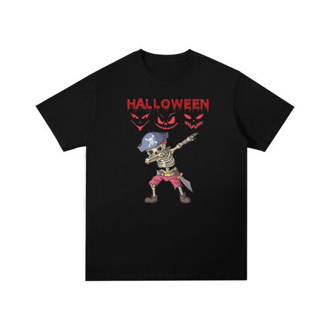 Halloween Pirate Skeleton Cotton T-Shirt