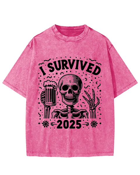 I Survived 2025 Washed T-shirt