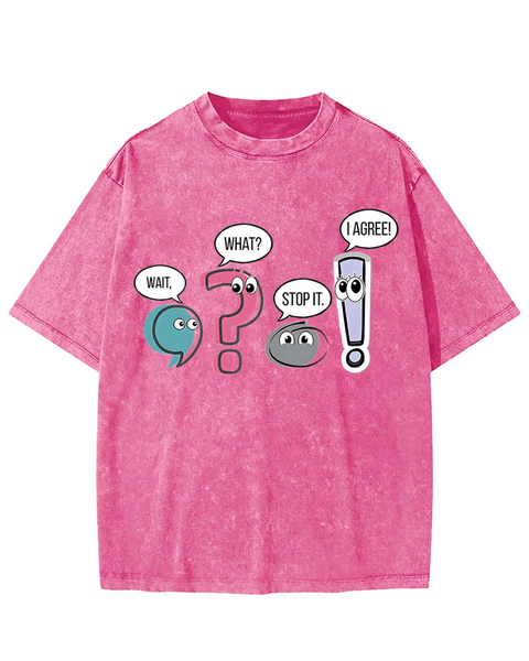 Funny Punctuation Marks Washed T-shirt