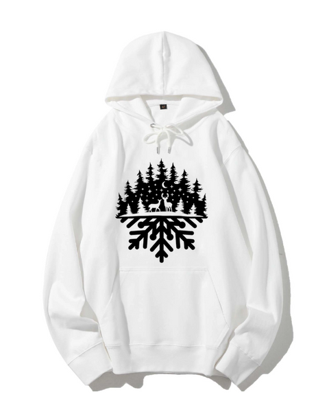 Snowflakes & Reindeer & Forest Classic Hoodie
