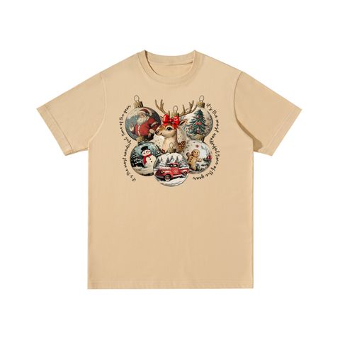 Wonderful Time Christmas Ornaments Cotton T-shirt