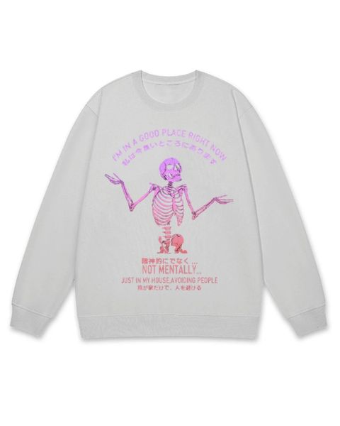 Self-Deprecating Skeleton Home Avoiding Sweatshirt