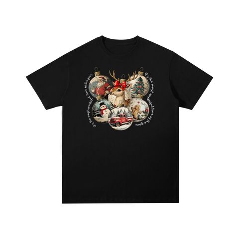 Wonderful Time Christmas Ornaments Cotton T-shirt