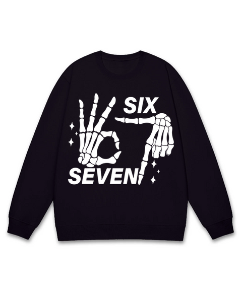 Skull Hand 67 Gesture Sweatshirt