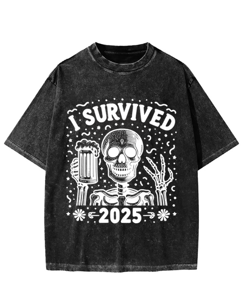 I Survived 2025 Washed T-shirt