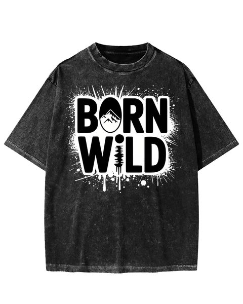 Born Wild Graffiti Splash Washed T-Shirt