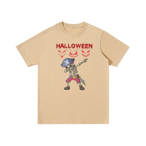 Halloween Pirate Skeleton Cotton T-Shirt