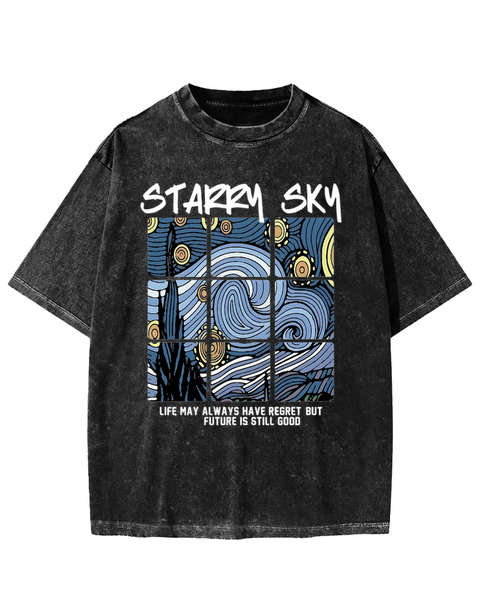 Starry Sky Philosophy Washed T-shirt