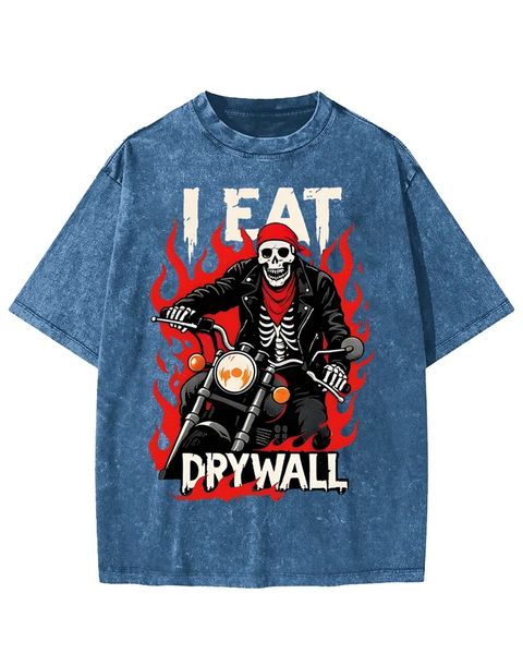 I Eat Drywall Skull Washed T-Shirt