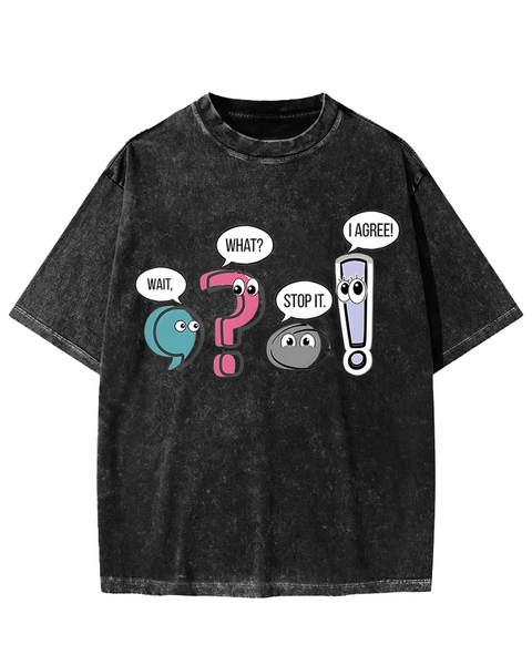 Funny Punctuation Marks Washed T-shirt