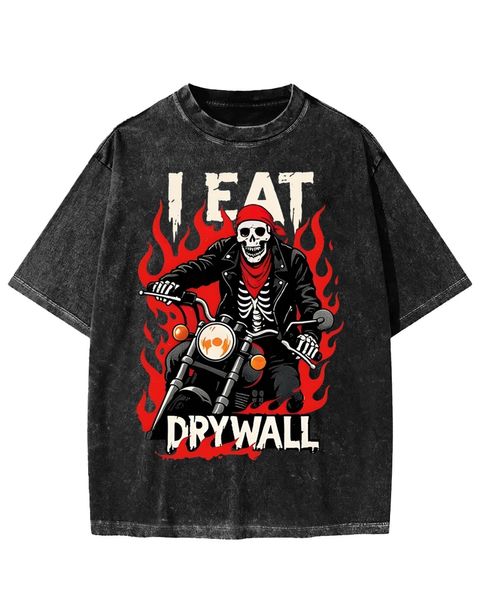 I Eat Drywall Skull Washed T-Shirt