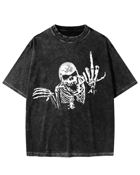 Skull Gesture Washed T-shirt