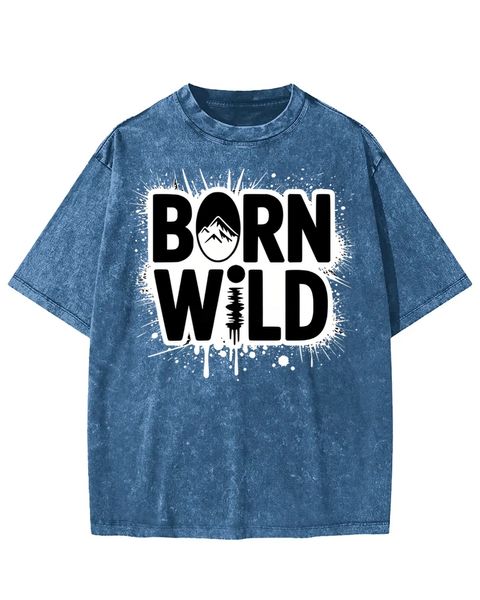 Born Wild Graffiti Splash Washed T-Shirt