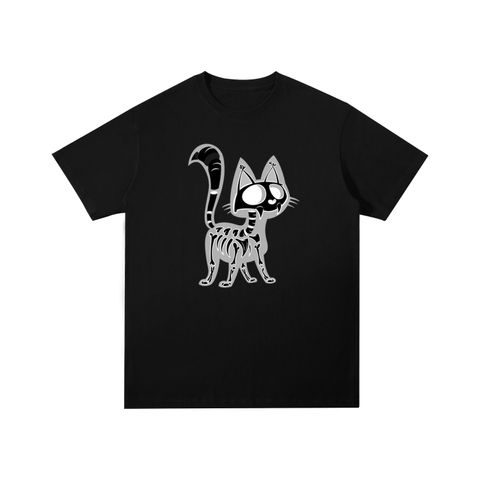 Skeleton Cat Cotton T-shirt