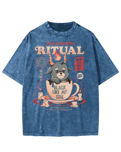 The Morning Ritual Black Like My Soul Washed T-Shirt