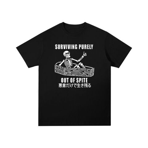 Surviving Purely Out of Spite Skull Cotton T-Shirt
