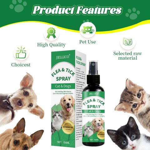 Tick Spray for Cats & Dogs – Kills Ticks on Kittens & Puppies, Pet Parasite Control