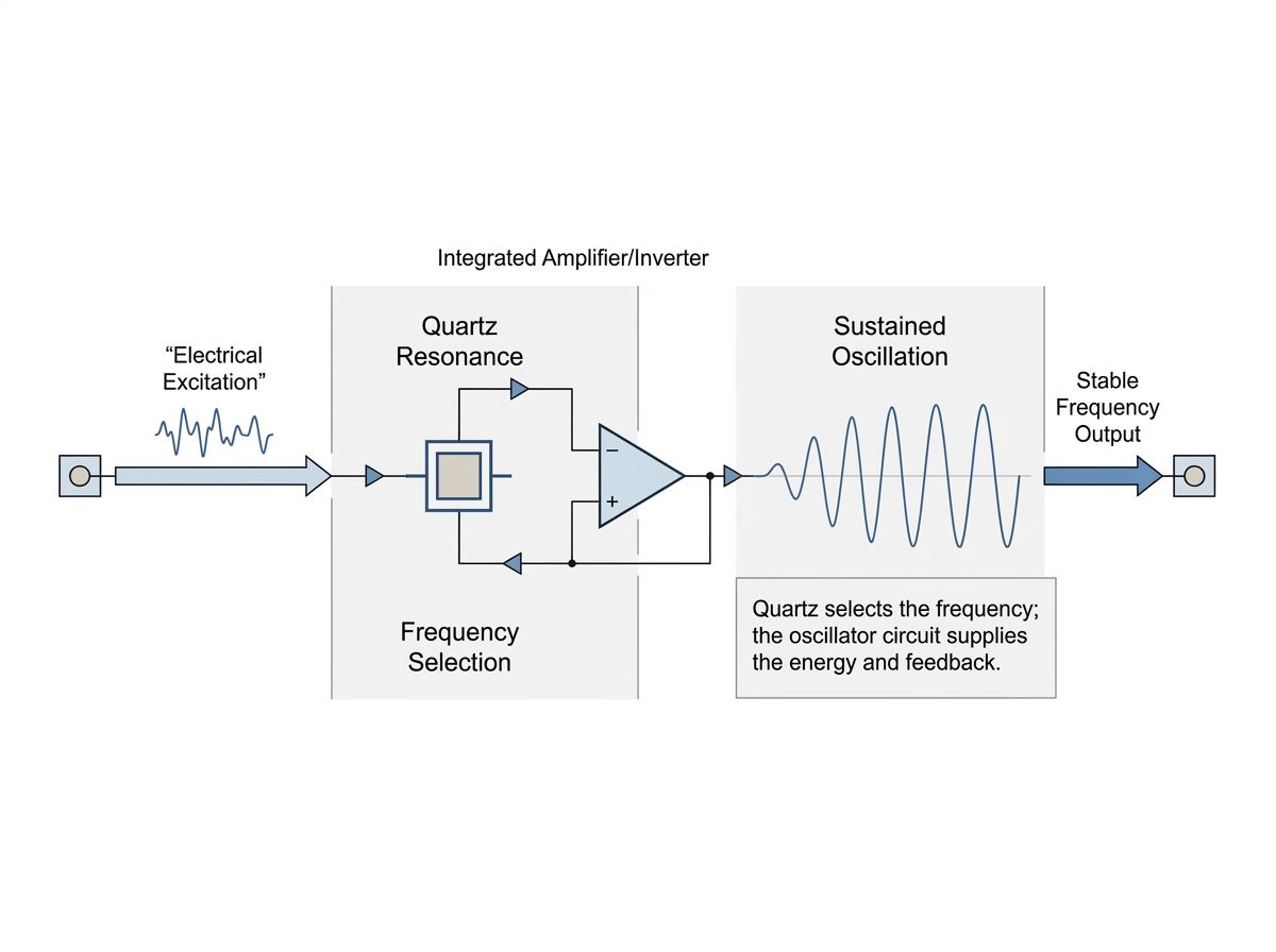 quartz crystal oscillator working principle diagram