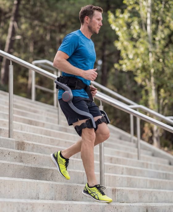 exoskeleton down the stairs