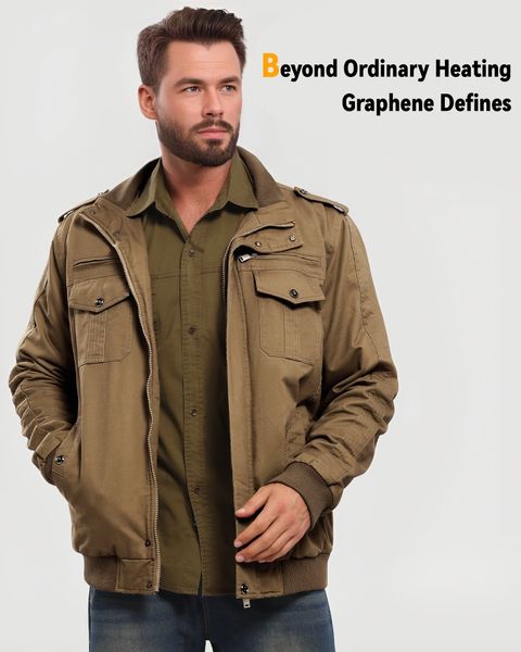 Chaqueta térmica gruesa tipo cargo para hombre (forrada con forro polar)