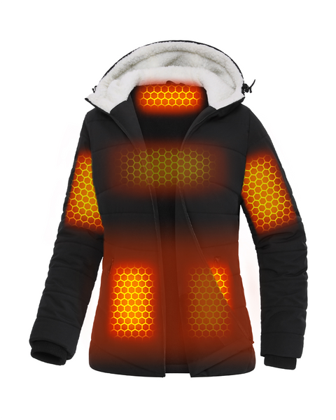 Chaqueta térmica acolchada para mujer (capucha polar)