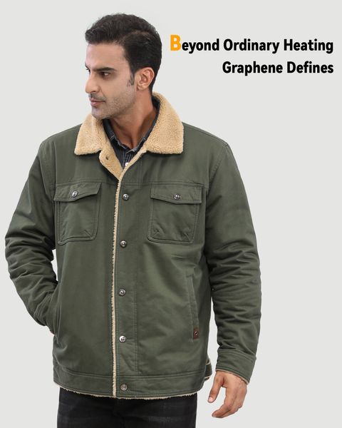 Chaqueta vaquera cargo calefactable para hombre (forro de sherpa)