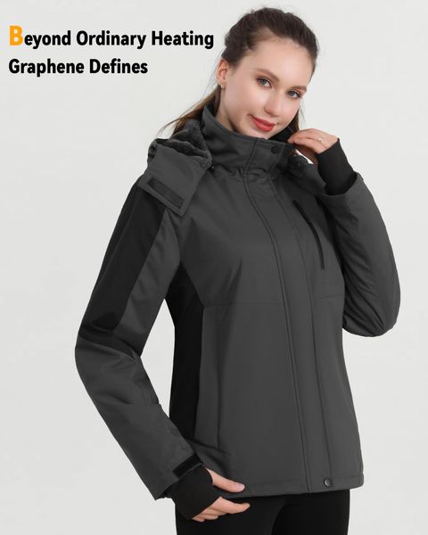 Chaqueta térmica de esquí para mujer (color block)