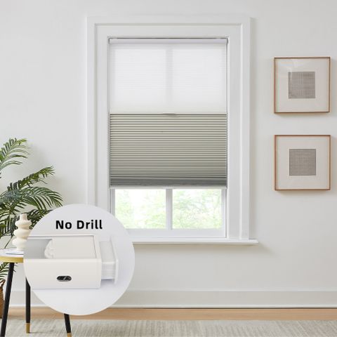 No-Drill Textured Day and Night Cellular Shades