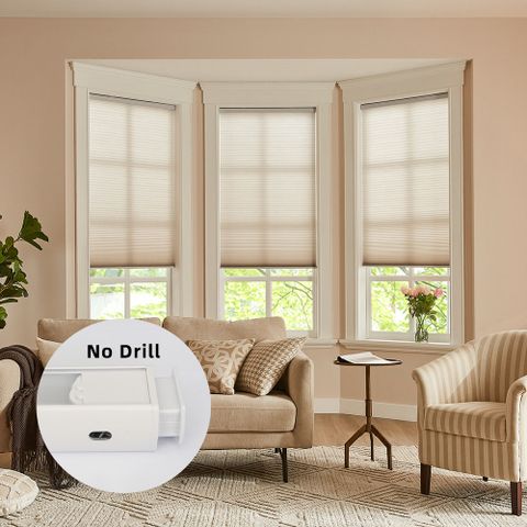 No-Drill Textured Cellular Shades