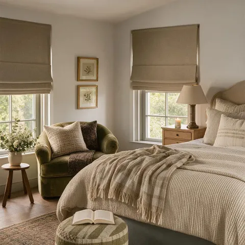 Custom Back Slat Roman Shades