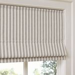 No-Drill Lambert | Stripe Linen Roman Shades | ULAECY
